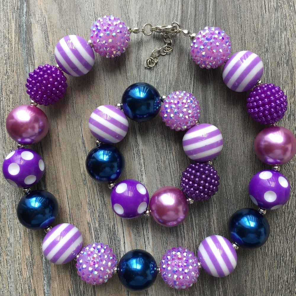Bubblegum Necklace and Baby Bracelet
